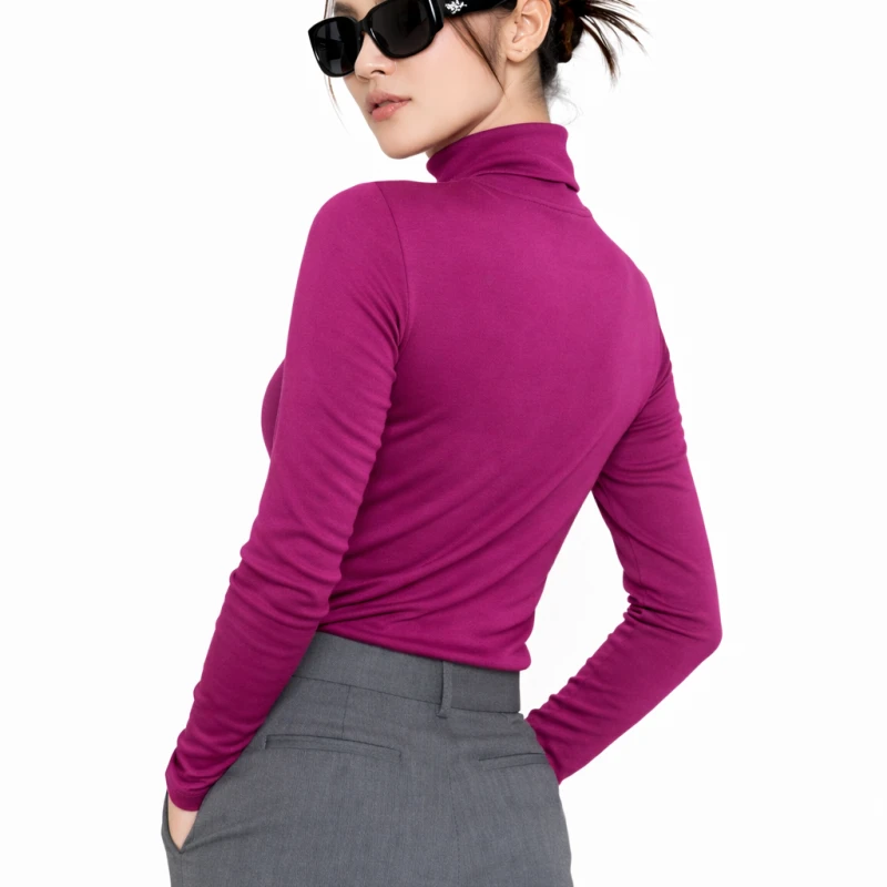 Mockneck Polos Magenta