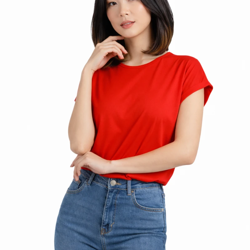 Atasan Wanita O-Neck Merah