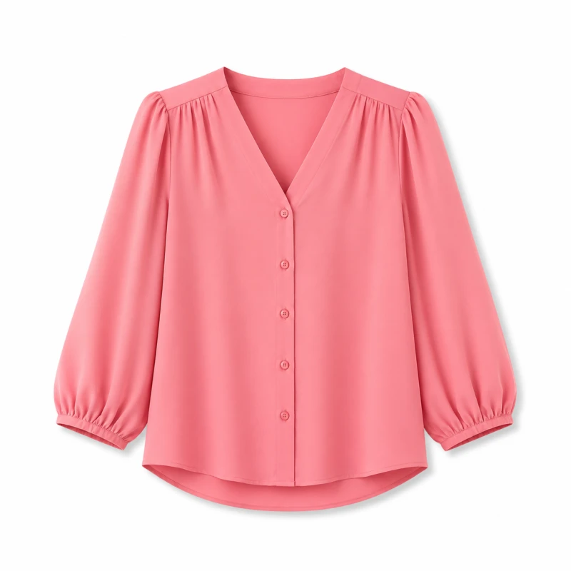 Blouse Wanita V-Neck Lengan Balon Salem