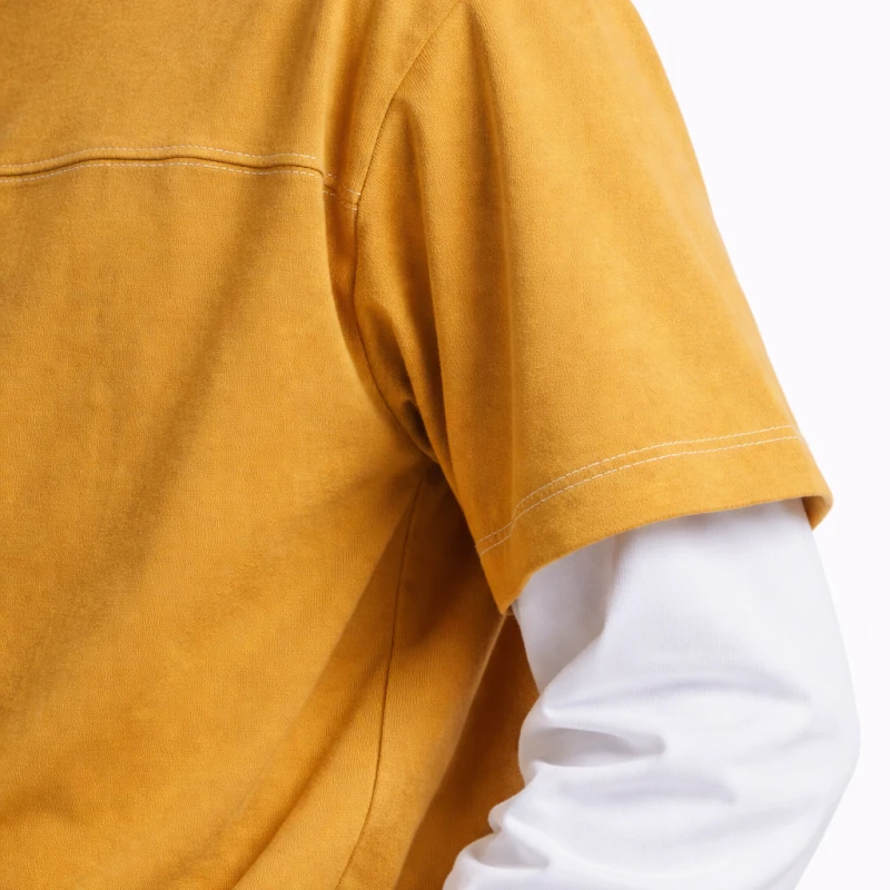 Long Sleeve Waffle Mustard - Cream
