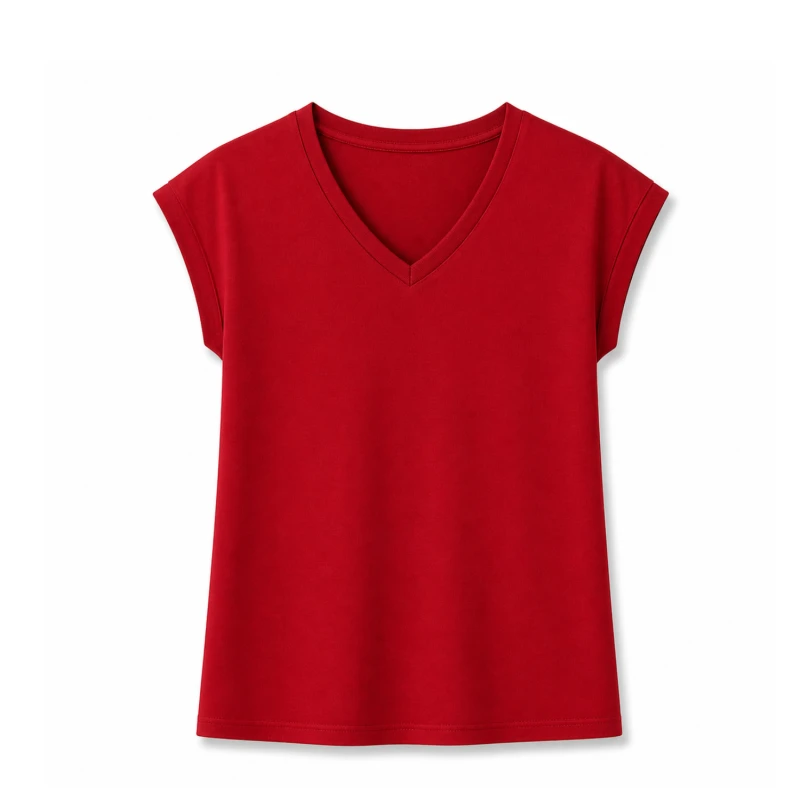Atasan Wanita Polos V-Neck Maroon