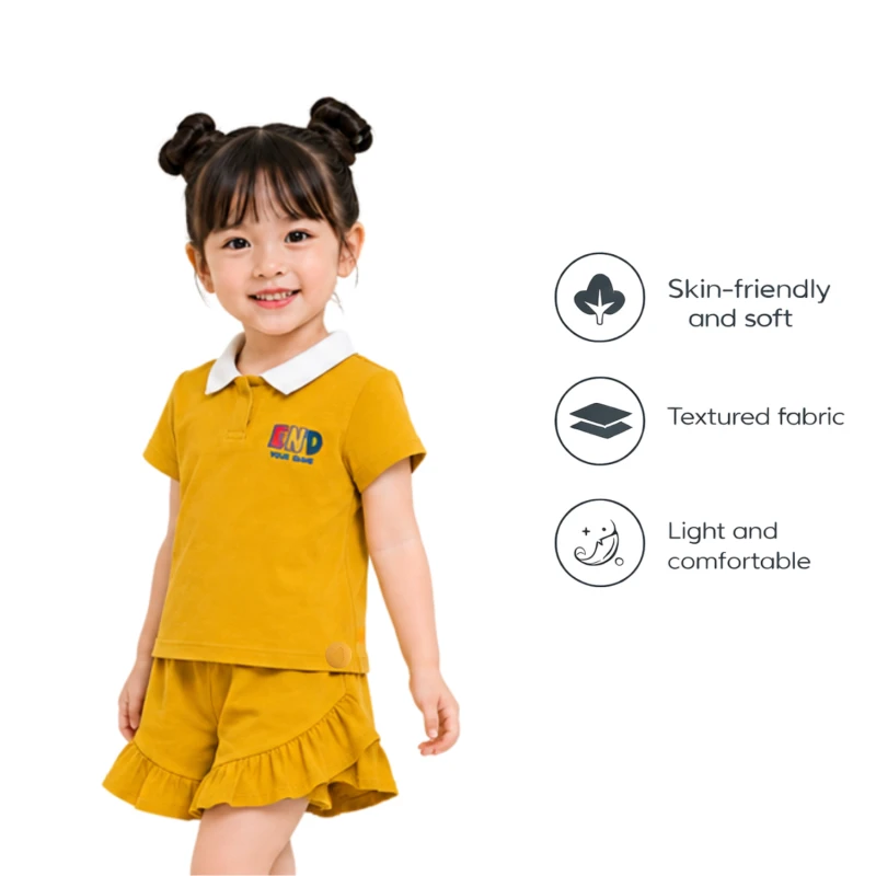 Setelan Anak Perempuan Yellow Motif End Your Game