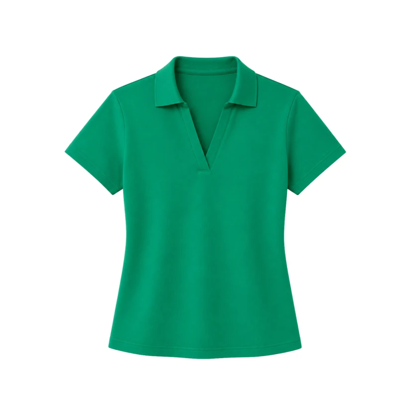 Polo Wanita V-Neck Hijau