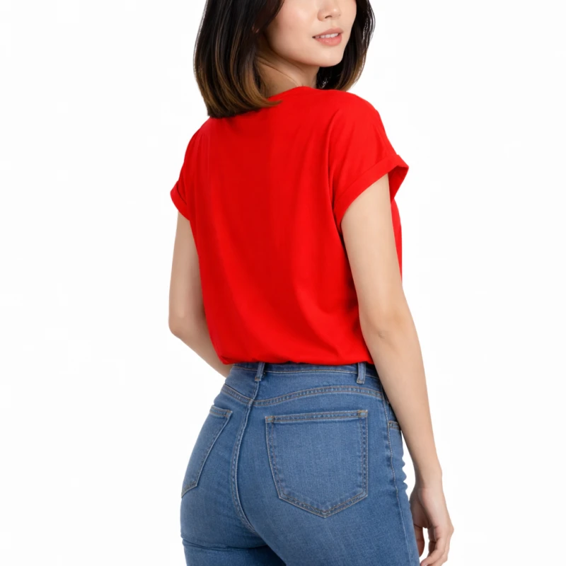 Atasan Wanita O-Neck Merah