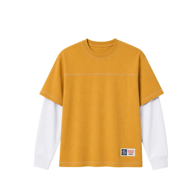 Long Sleeve Waffle Mustard - Cream