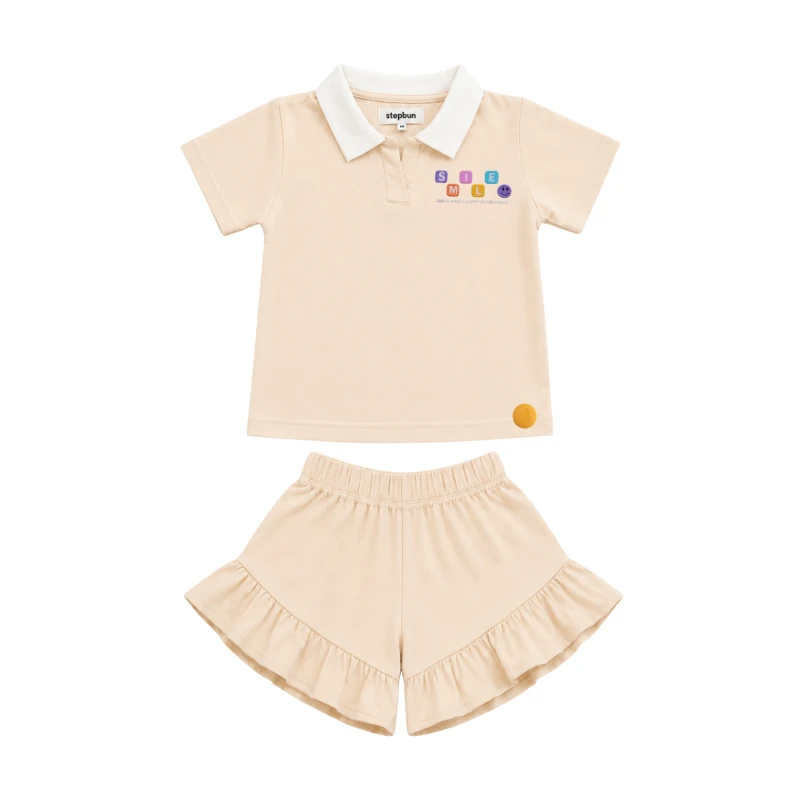 Setelan Anak Perempuan Cream Motif Smile