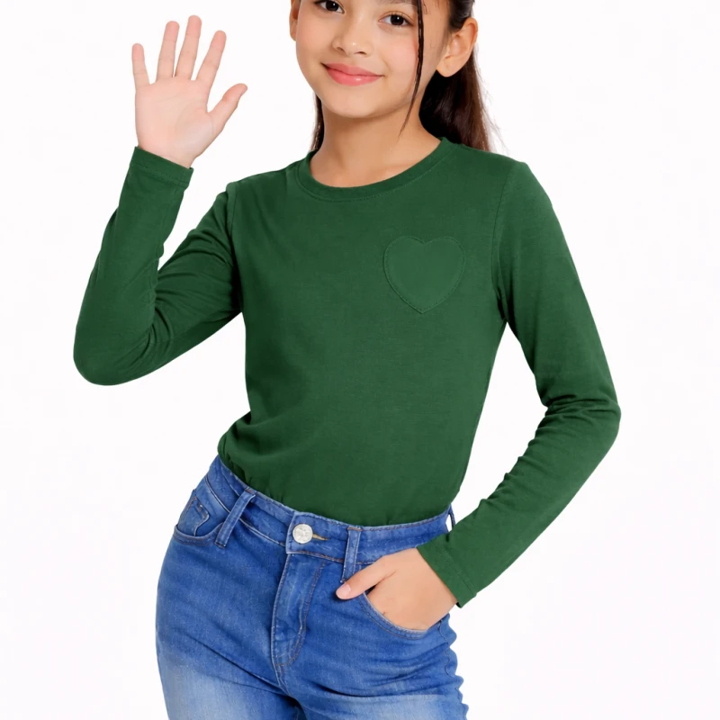 Long Sleeve Wanita Old Navy Basic Tee Green
