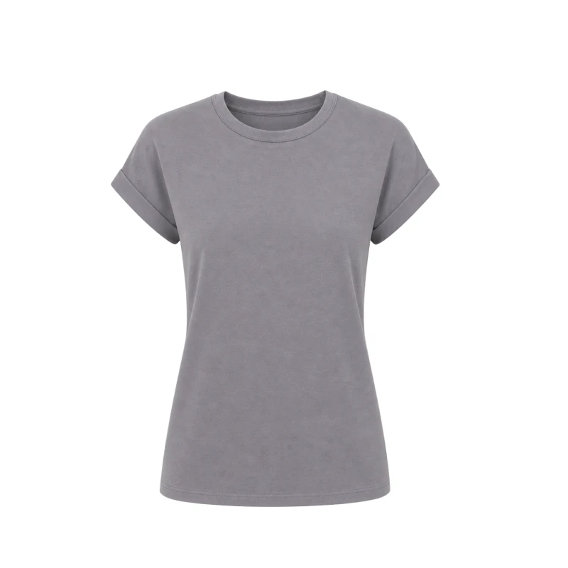 Atasan Wanita O-Neck Abu-Abu