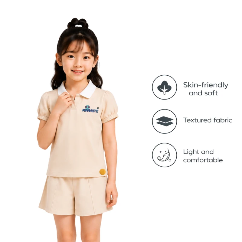 Setelan Anak Perempuan Cream Favorite 3004