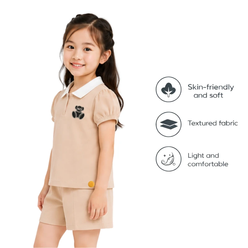 Setelan Anak Perempuan Cream No Bear 3004