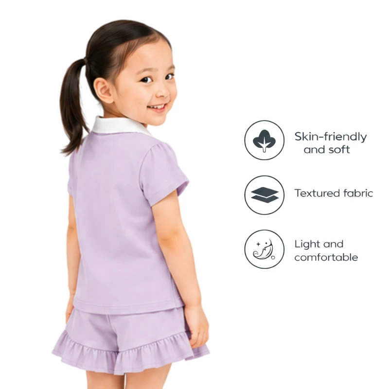 Setelan Anak Perempuan Lilac Motif Love Need