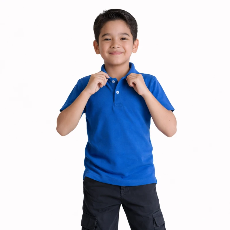 Polo Shirt Biru Tua Casual Look