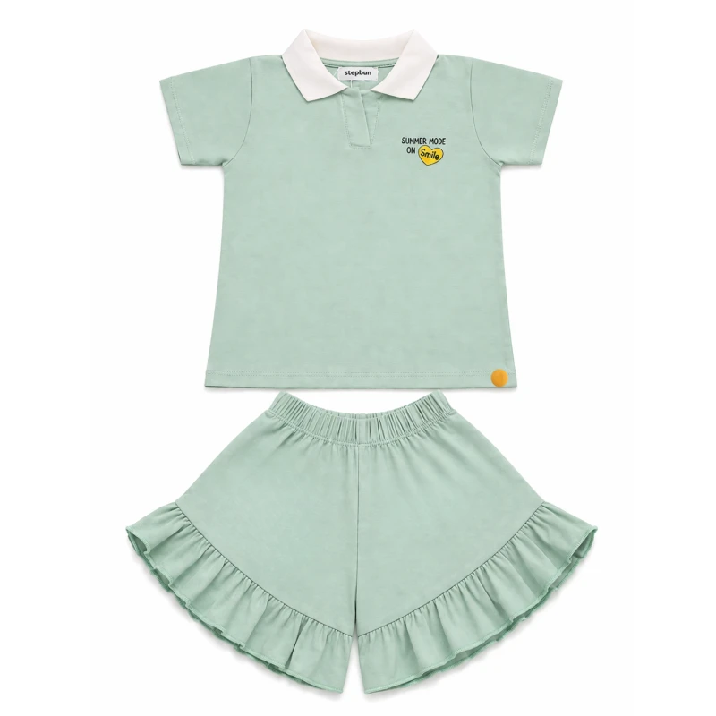 Setelan Anak Perempuan Sage Motif Summer 