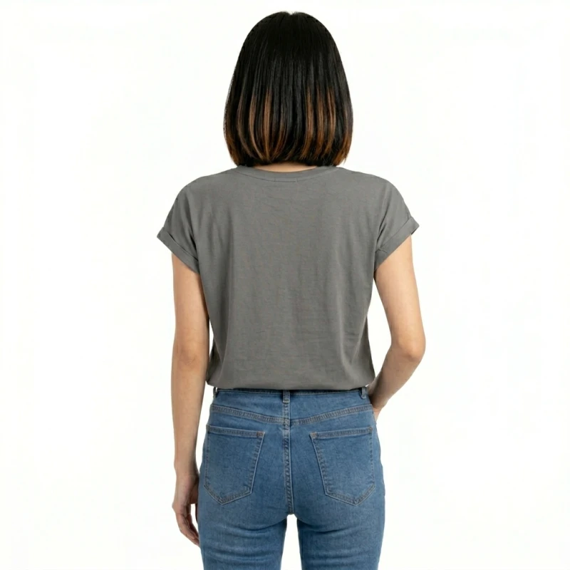 Atasan Wanita V-Neck Abu