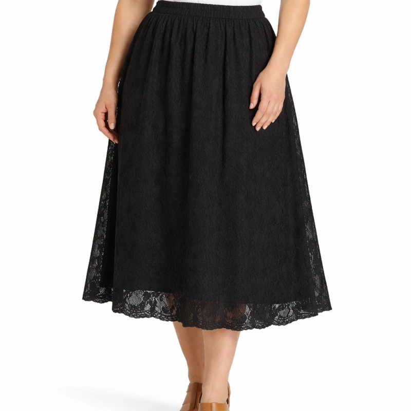 Rok Wanita Lace Hitam Elegant Classic
