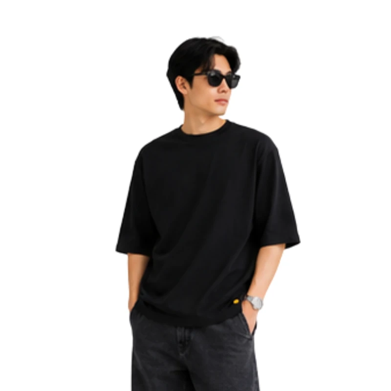 Oversized T-Shirt Black Polycot Premium 9007