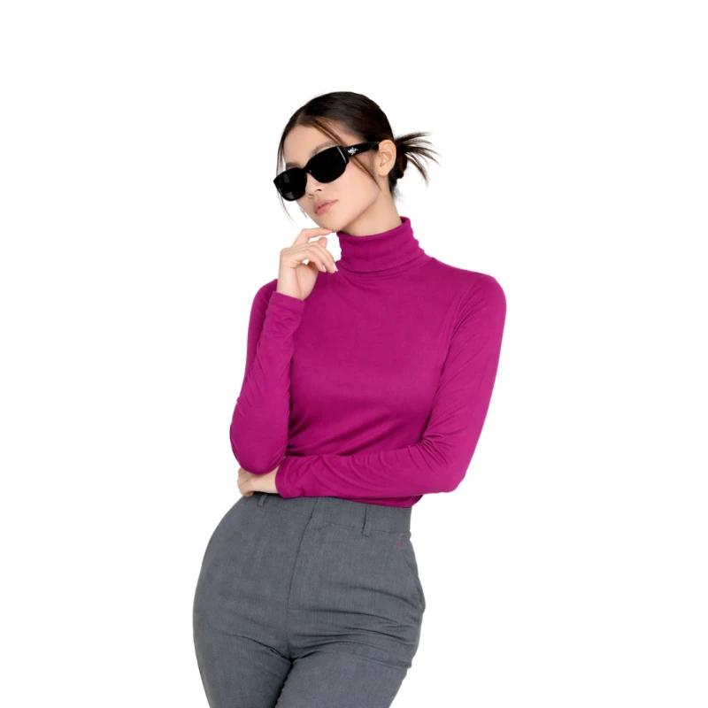 Mockneck Polos Magenta