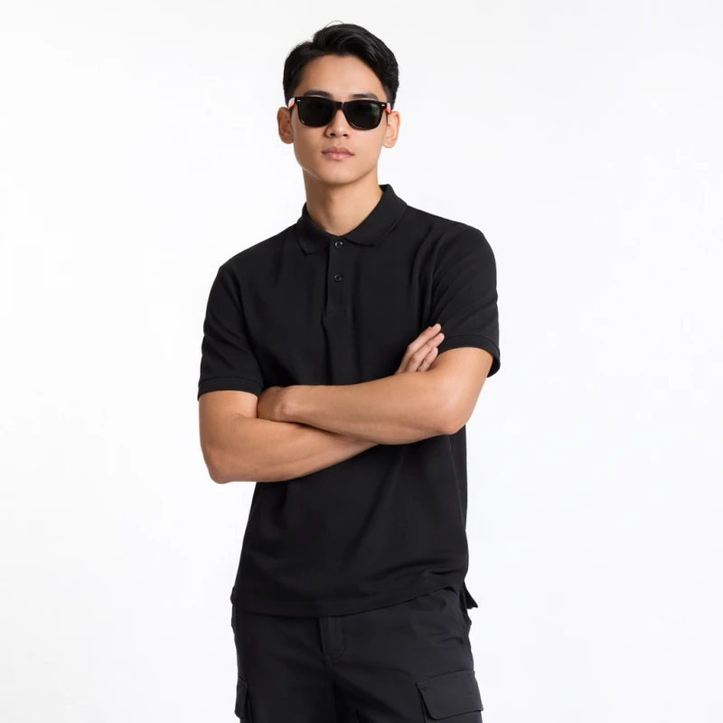 Polo Shirt Black Casual Look