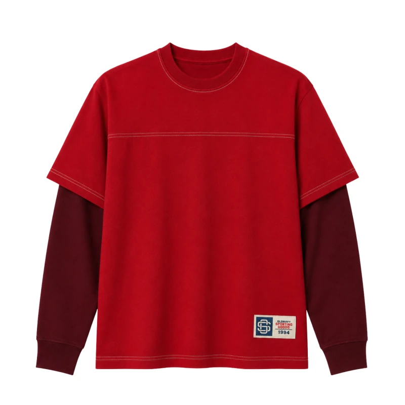 Long Sleeve Waffle Maroon - Merah