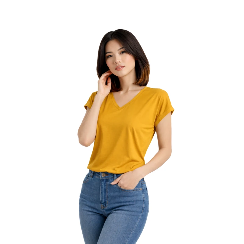 Atasan Wanita V-Neck Kuning