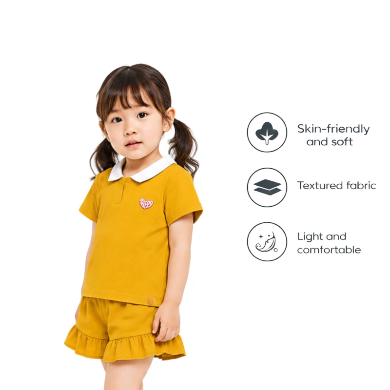 Setelan Anak Perempuan Yellow Motif Happy