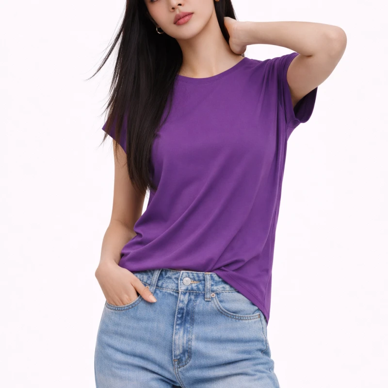 Atasan Wanita O-Neck Ungu