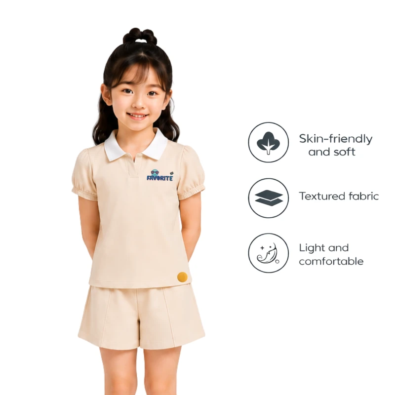 Setelan Anak Perempuan Cream Favorite 3004