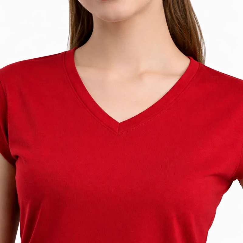 Atasan Wanita Polos V-Neck Maroon