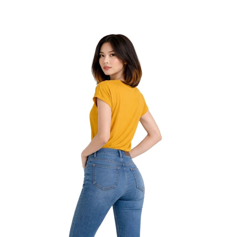 Atasan Wanita V-Neck Kuning