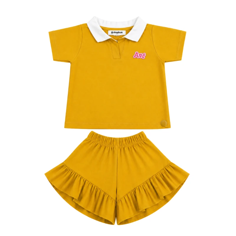 Setelan Anak Perempuan Yellow Motif Art