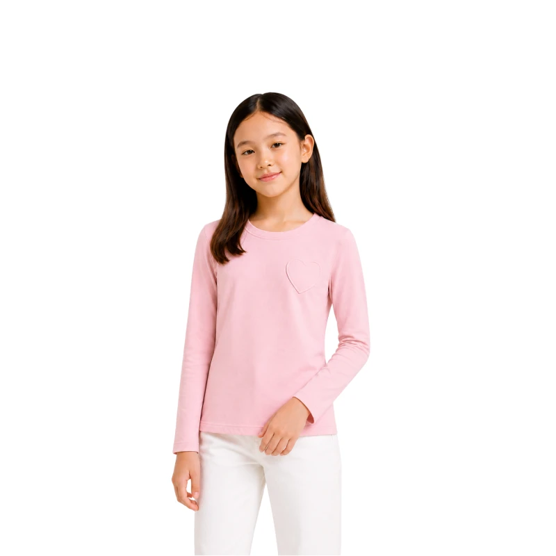 Long Sleeve Wanita Old Navy Basic Tee Pink