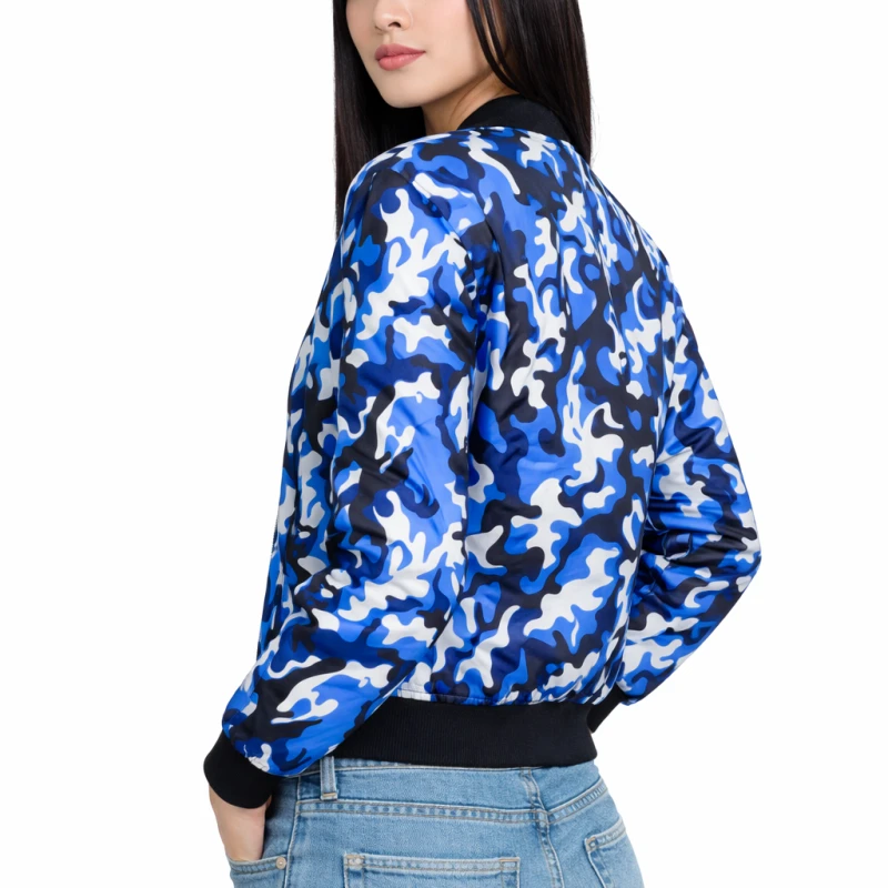 Bomber Wanita Casual Army Look Biru