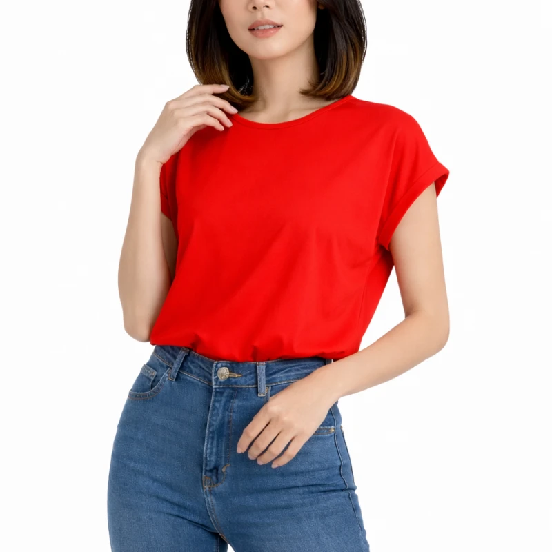 Atasan Wanita O-Neck Merah