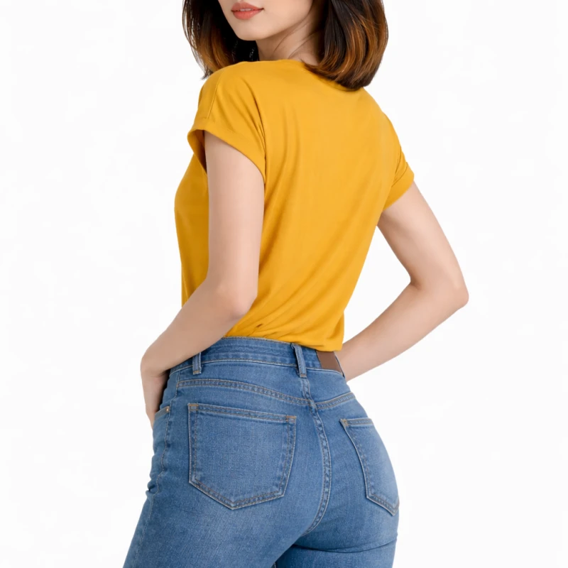 Atasan Wanita V-Neck Kuning