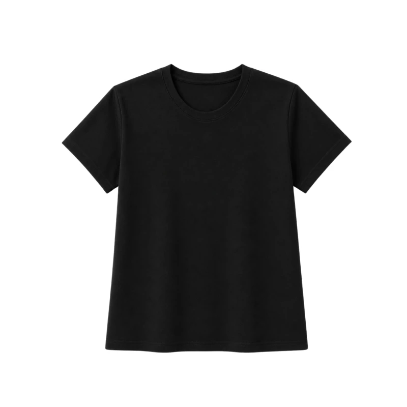 Kaos Wanita Polos Hitam Lengan Pendek Babyterry