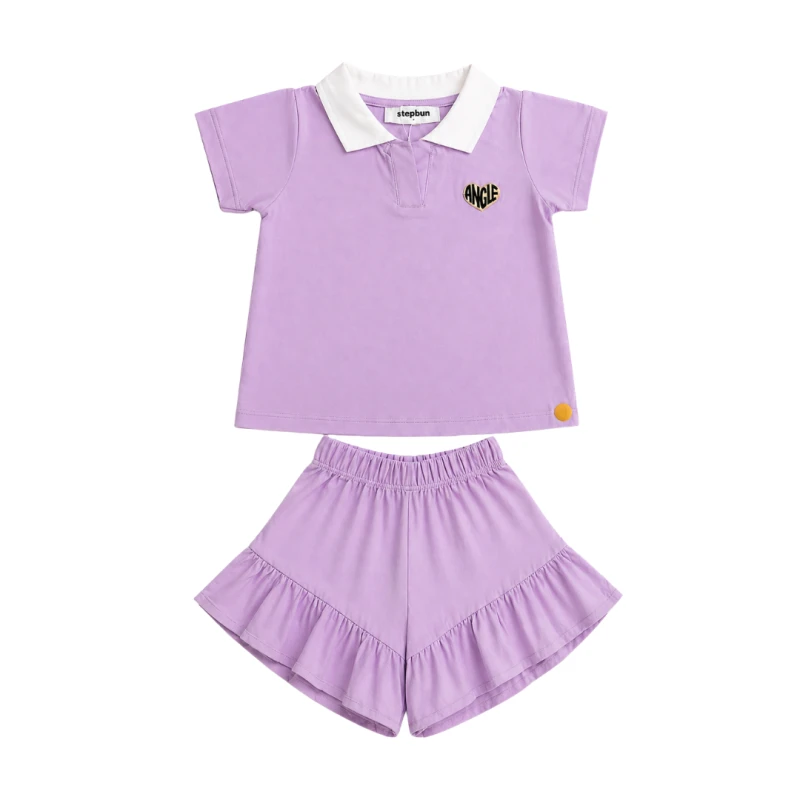 Setelan Anak Perempuan Lilac Motif Angle