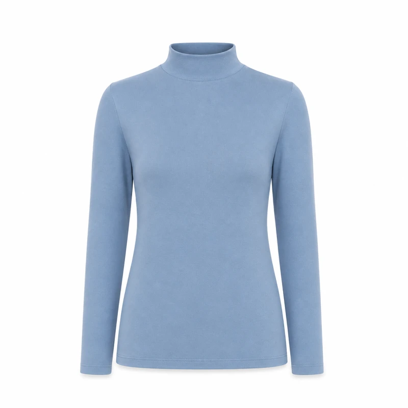 Mockneck Polos Soft Blue