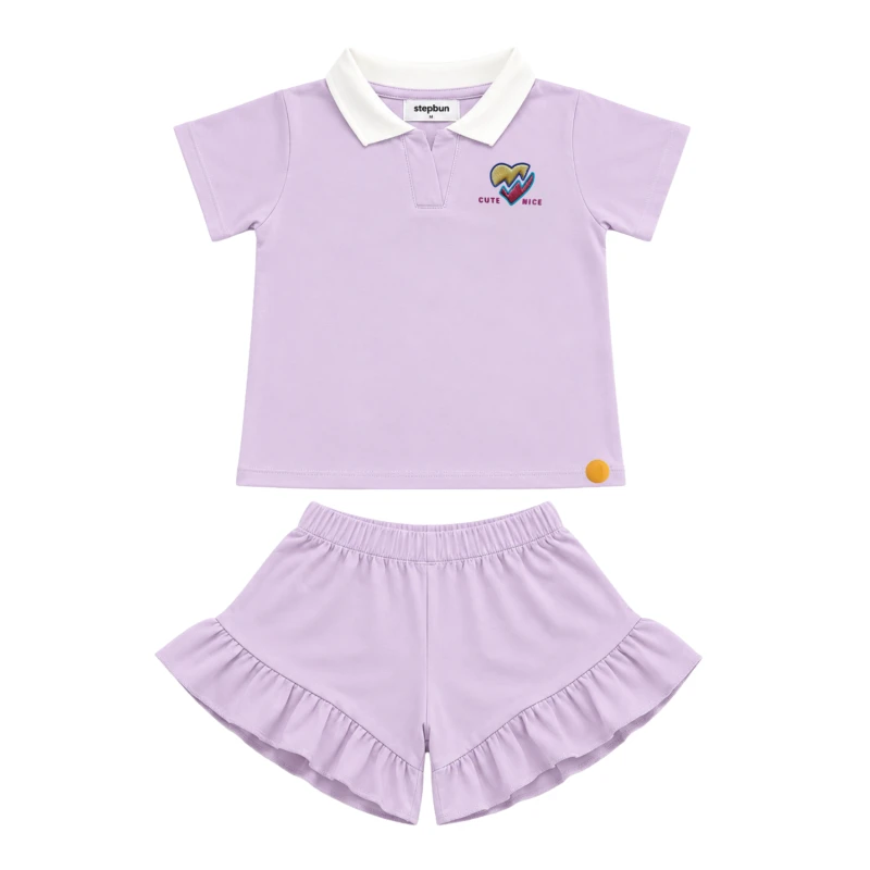 Setelan Anak Perempuan Lilac Motif Cute