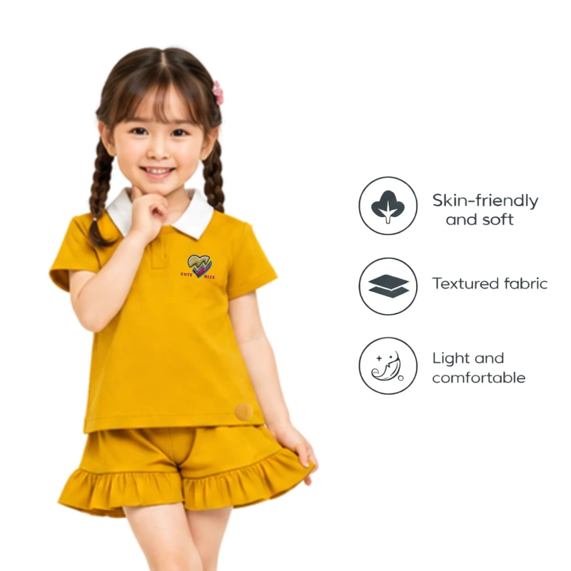 Setelan Anak Perempuan Yellow Motif Cute