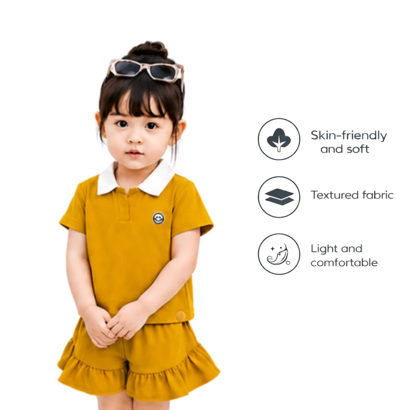 Setelan Anak Perempuan Yellow Emoji